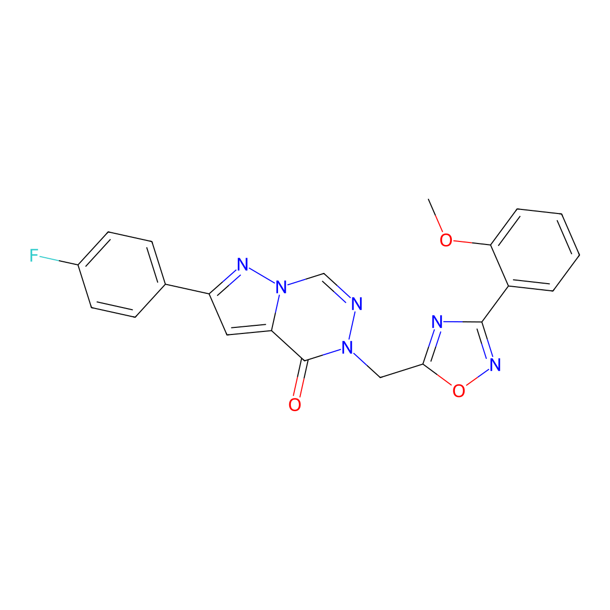 8-(4-Fluorophenyl)-1-((3-(2-methoxyphenyl)-1,2,4-oxadiazol-5-yl)methyl)pyrazolo[1,5-d][1,2,4]triazinone molecular structure, CAS 1251558-17-4