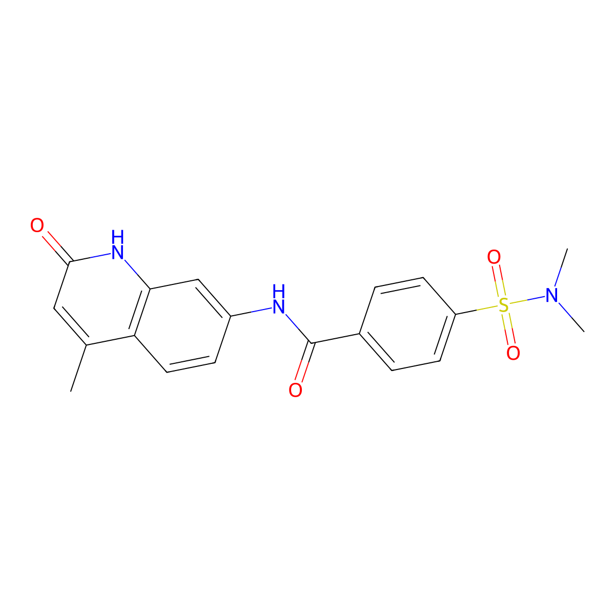 4-(N,N-dimethylsulfamoyl)-N-(4-methyl-2-oxo-1,2-dihydroquinolin-7-yl)benzamide molecular structure, CAS 1251558-18-5