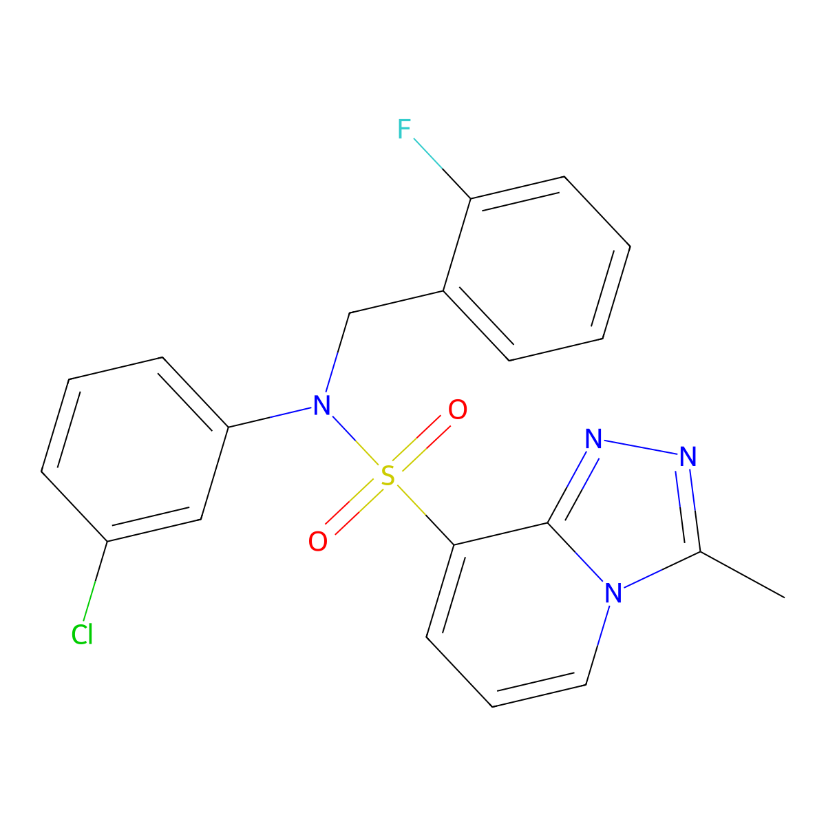 N-(3-chlorophenyl)-N-(2-fluorobenzyl)-3-methyl-[1,2,4]triazolo[4,3-a]pyridine-8-sulfonamide molecular structure, CAS 1251558-28-7