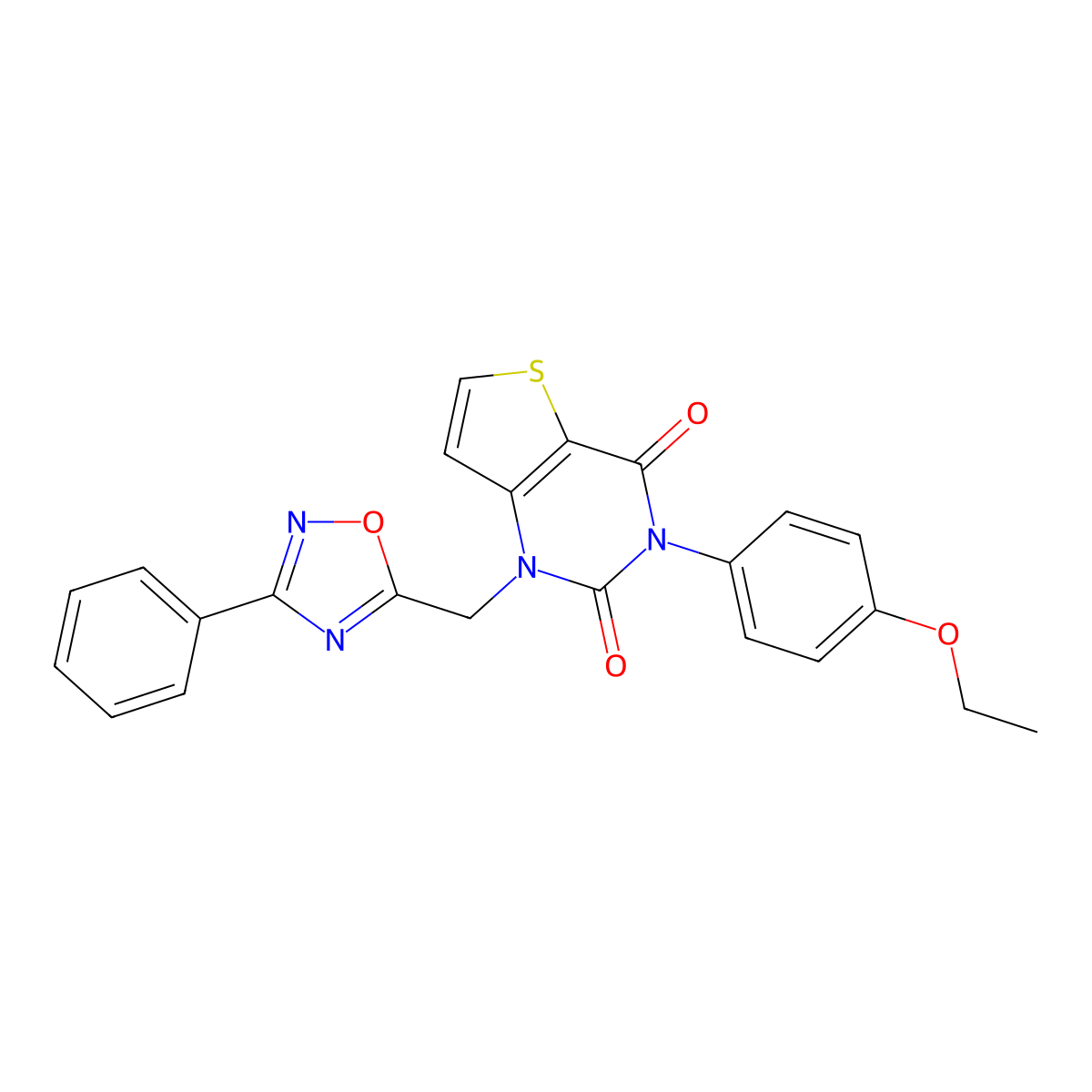 3-(4-ethoxyphenyl)-1-[(3-phenyl-1,2,4-oxadiazol-5-yl)methyl]-1H,2H,3H,4H-thieno[3,2-d]pyrimidine-2,4-dione molecular structure, CAS 1251558-33-4