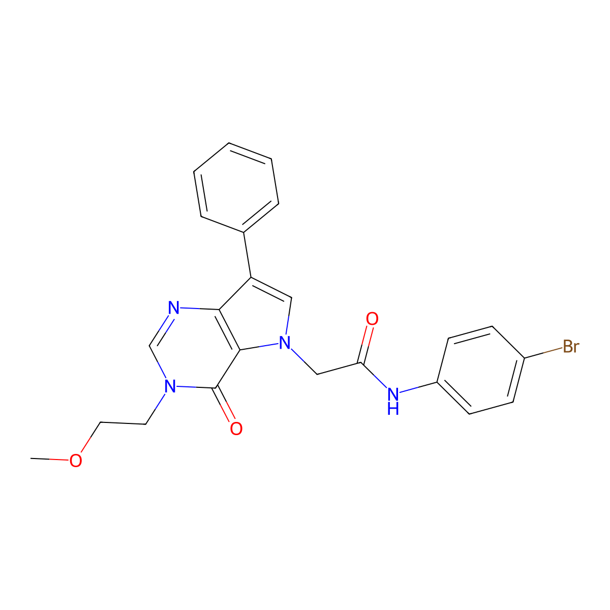 N-(4-bromophenyl)-2-[3-(2-methoxyethyl)-4-oxo-7-phenyl-3,4-dihydro-5H-pyrrolo[3,2-d]pyrimidin-5-yl]acetamide molecular structure, CAS 1251558-48-1