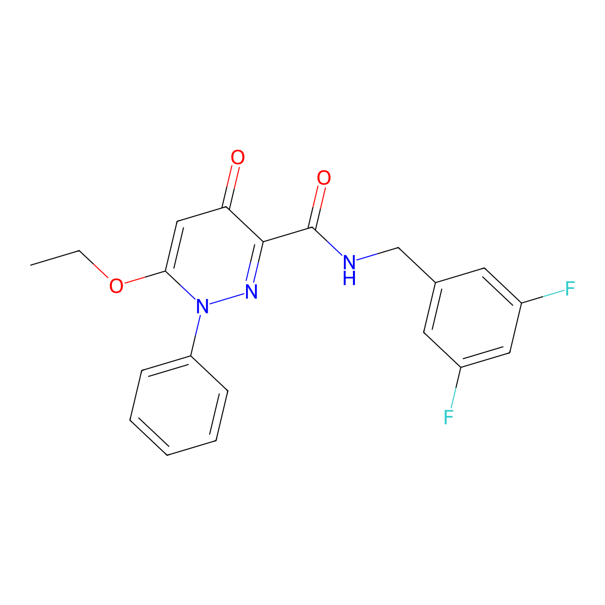 N-(3,5-difluorobenzyl)-6-ethoxy-4-oxo-1-phenyl-1,4-dihydropyridazine-3-carboxamide molecular structure, CAS 1251558-69-6
