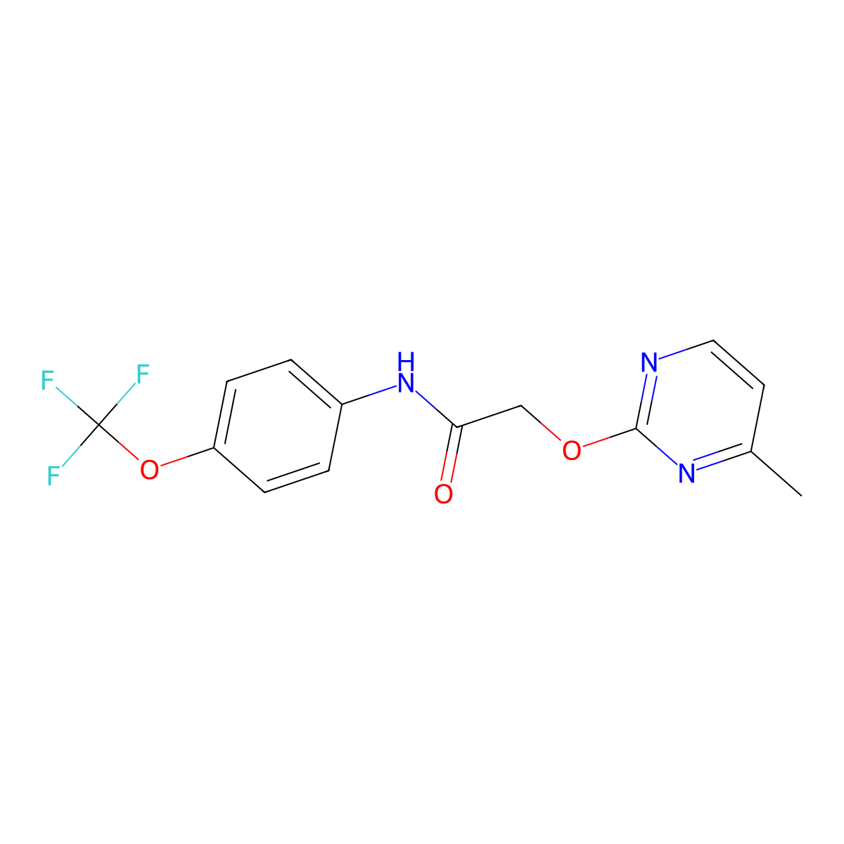 2-((4-methylpyrimidin-2-yl)oxy)-N-(4-(trifluoromethoxy)phenyl)acetamide molecular structure, CAS 1251558-72-1