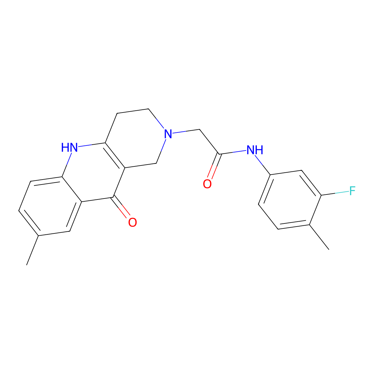 N-(3-fluoro-4-methylphenyl)-2-(8-methyl-10-oxo-3,4-dihydrobenzo[b][1,6]naphthyridin-2(1H,5H,10H)-yl)acetamide molecular structure, CAS 1251558-86-7