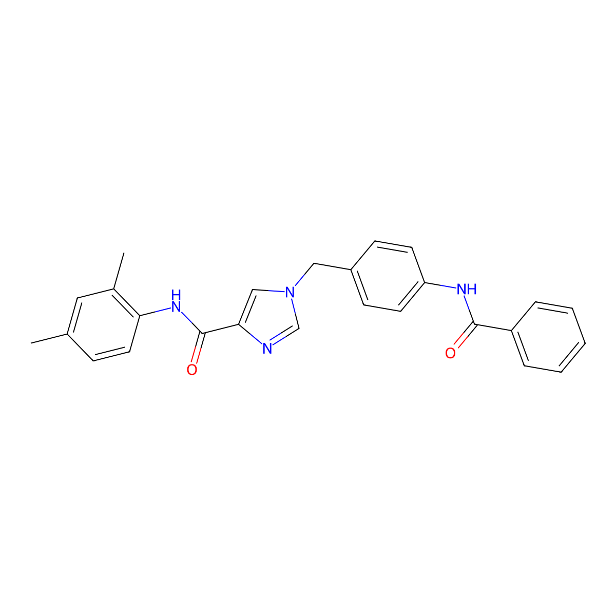1-[(4-benzamidophenyl)methyl]-N-(2,4-dimethylphenyl)-1H-imidazole-4-carboxamide molecular structure, CAS 1251558-88-9