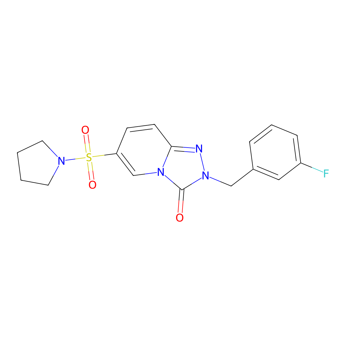 2-[(3-fluorophenyl)methyl]-6-(pyrrolidine-1-sulfonyl)-2H,3H-[1,2,4]triazolo[4,3-a]pyridin-3-one molecular structure, CAS 1251558-96-9