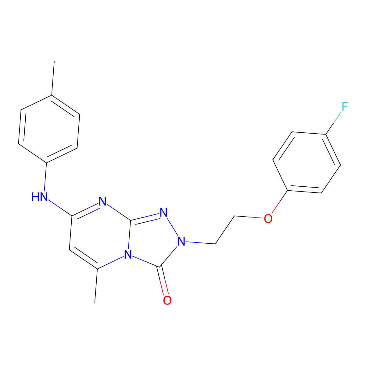 2-(2-(4-fluorophenoxy)ethyl)-5-methyl-7-(p-tolylamino)-[1,2,4]triazolo[4,3-a]pyrimidin-3(2H)-one molecular structure, CAS 1251558-99-2
