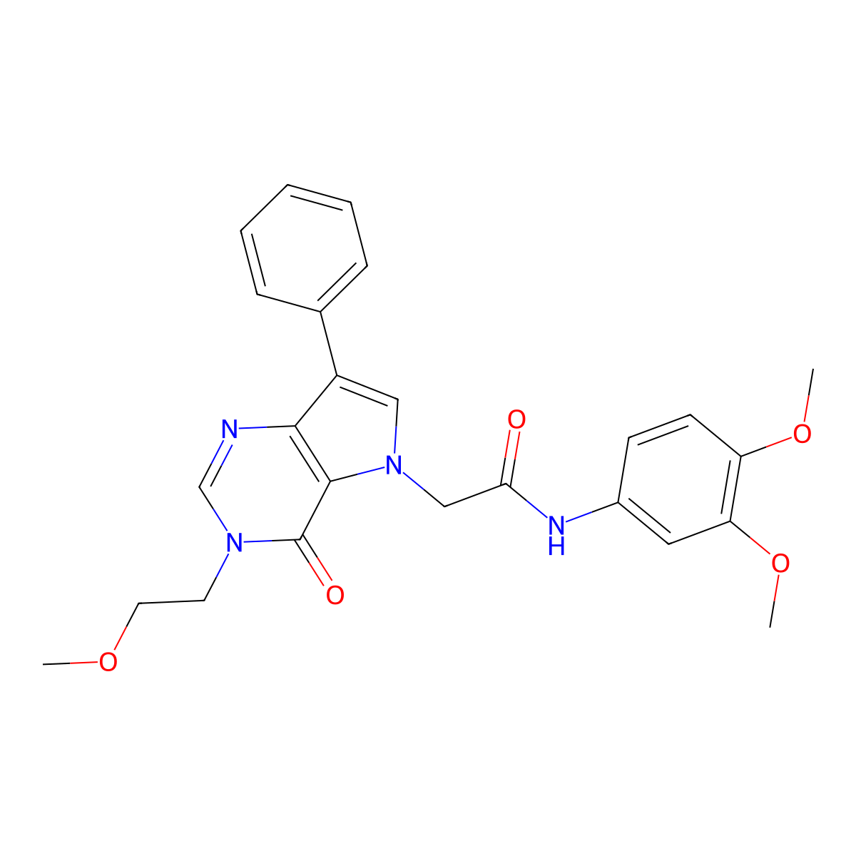 N-(3,4-dimethoxyphenyl)-2-[3-(2-methoxyethyl)-4-oxo-7-phenyl-3H,4H,5H-pyrrolo[3,2-d]pyrimidin-5-yl]acetamide molecular structure, CAS 1251559-00-8