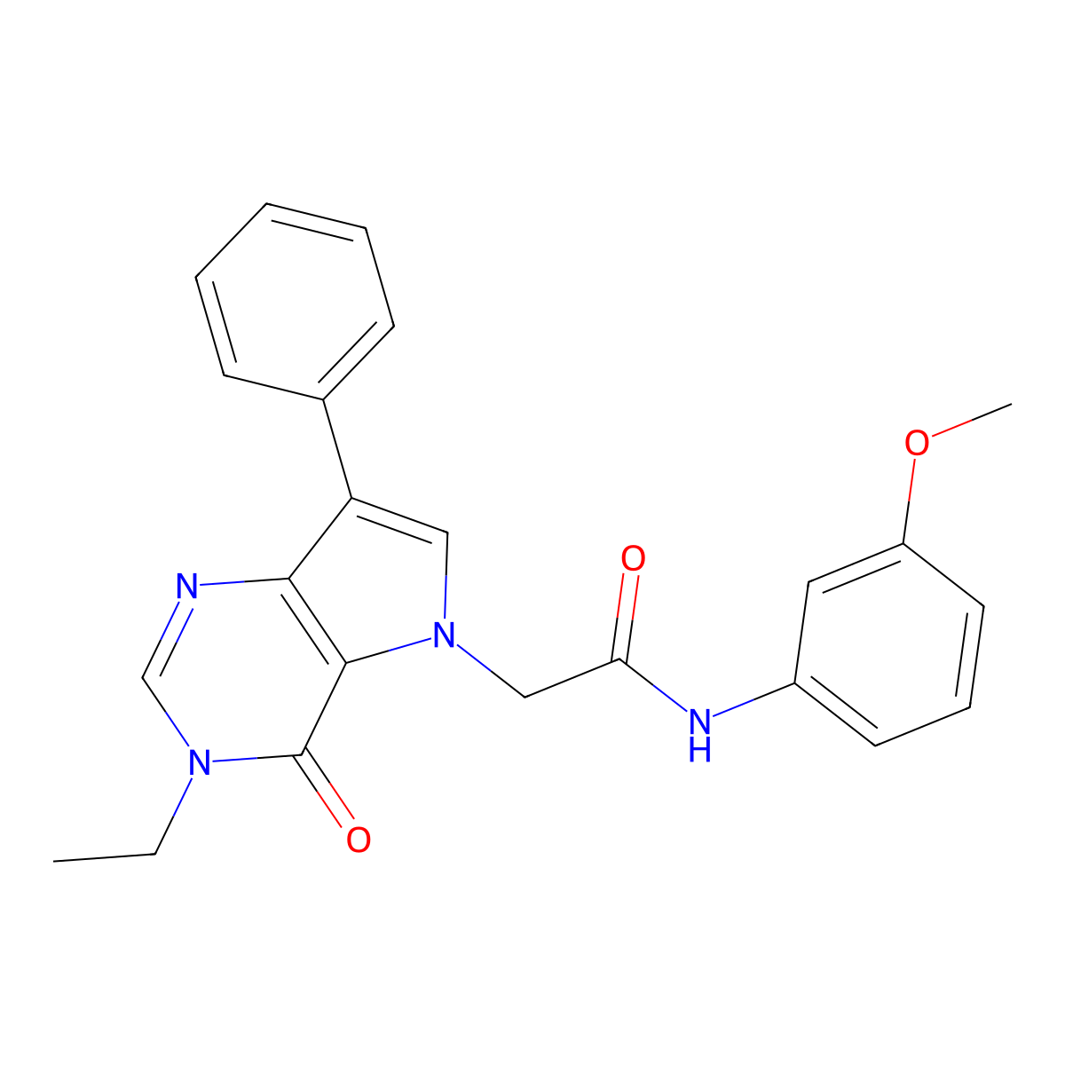 2-(3-ethyl-4-oxo-7-phenyl-3,4-dihydro-5H-pyrrolo[3,2-d]pyrimidin-5-yl)-N-(3-methoxyphenyl)acetamide molecular structure, CAS 1251559-23-5