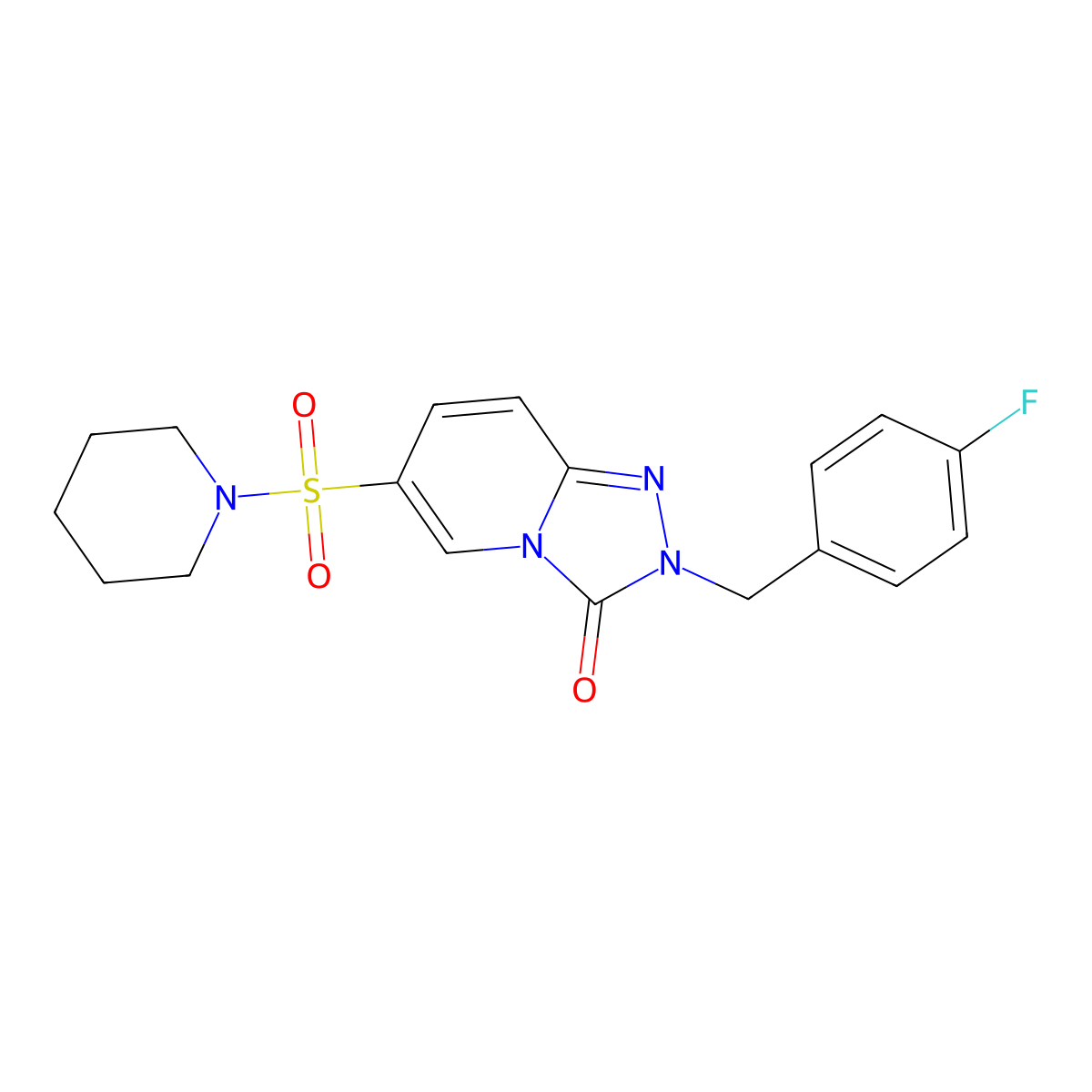 2-[(4-fluorophenyl)methyl]-6-(piperidine-1-sulfonyl)-2H,3H-[1,2,4]triazolo[4,3-a]pyridin-3-one molecular structure, CAS 1251559-32-6