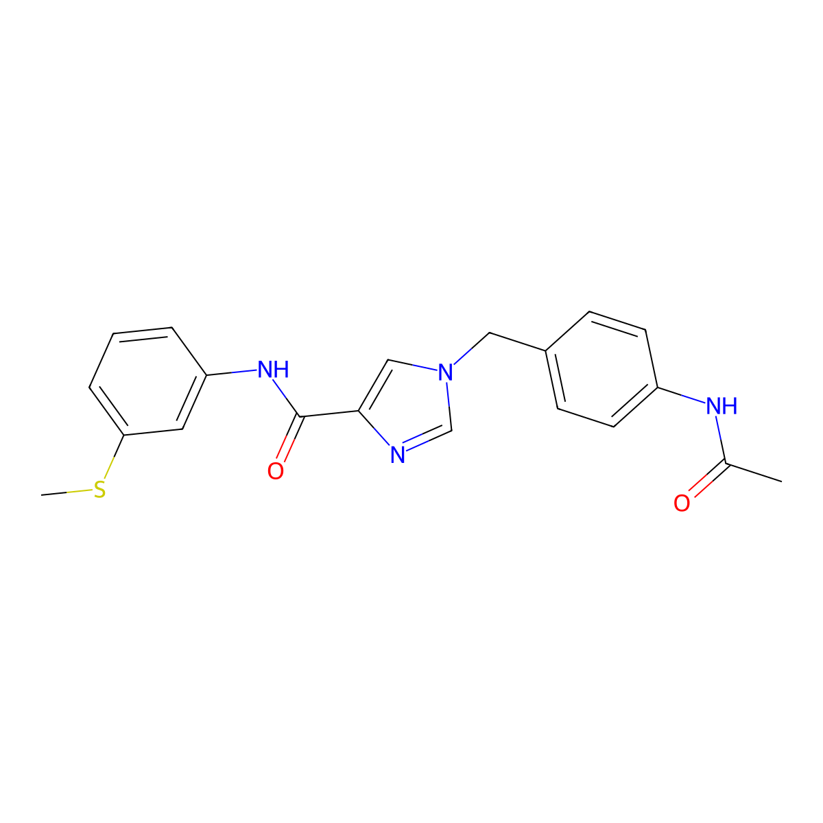 1-[(4-acetamidophenyl)methyl]-N-[3-(methylsulfanyl)phenyl]-1H-imidazole-4-carboxamide molecular structure, CAS 1251559-34-8