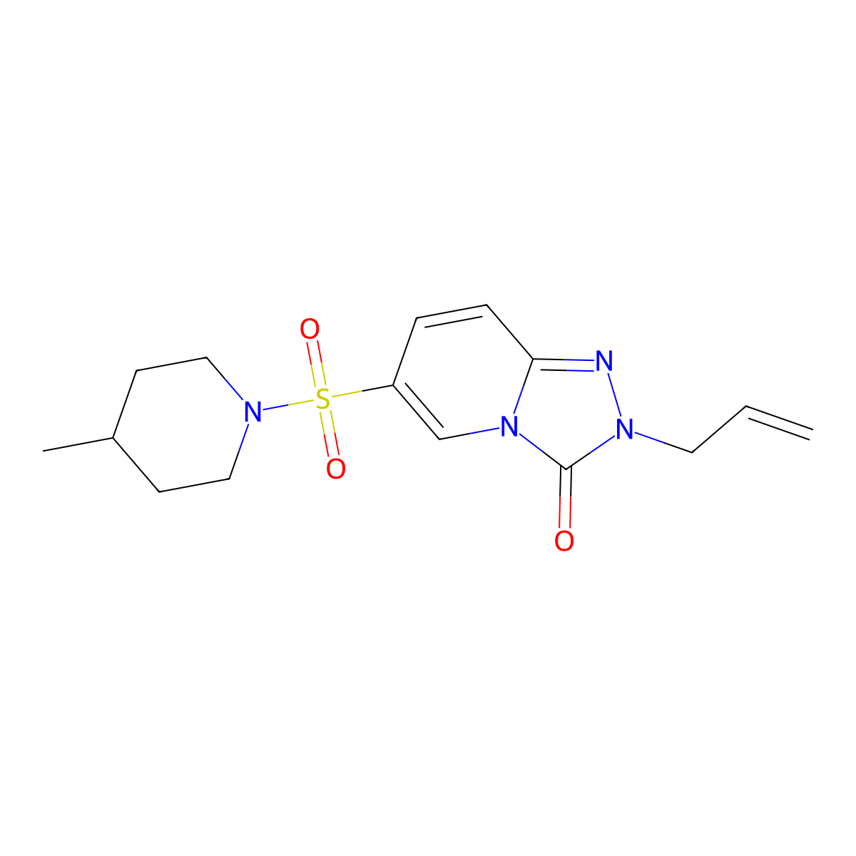2-allyl-6-[(4-methylpiperidin-1-yl)sulfonyl][1,2,4]triazolo[4,3-a]pyridin-3(2H)-one molecular structure, CAS 1251559-39-3