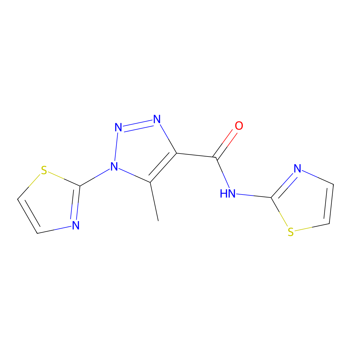 5-methyl-N,1-di(thiazol-2-yl)-1H-1,2,3-triazole-4-carboxamide molecular structure, CAS 1251559-51-9
