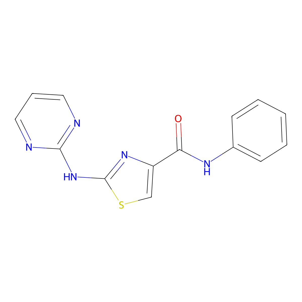 N-phenyl-2-(pyrimidin-2-ylamino)thiazole-4-carboxamide molecular structure, CAS 1251559-53-1
