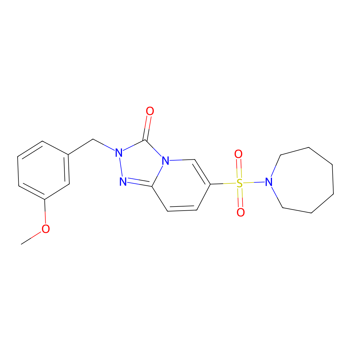 6-(azepane-1-sulfonyl)-2-[(3-methoxyphenyl)methyl]-2H,3H-[1,2,4]triazolo[4,3-a]pyridin-3-one molecular structure, CAS 1251559-56-4