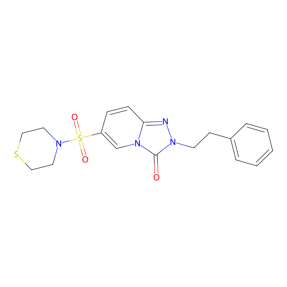 2-phenethyl-6-(thiomorpholinosulfonyl)-[1,2,4]triazolo[4,3-a]pyridin-3(2H)-one molecular structure, CAS 1251559-62-2