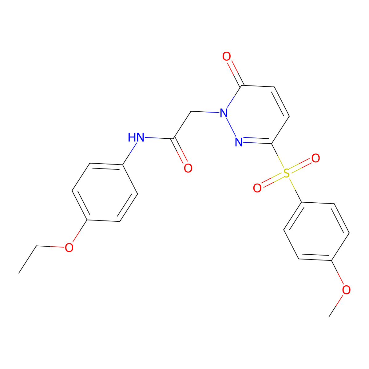 N-(4-ethoxyphenyl)-2-(3-((4-methoxyphenyl)sulfonyl)-6-oxopyridazin-1(6H)-yl)acetamide molecular structure, CAS 1251559-72-4