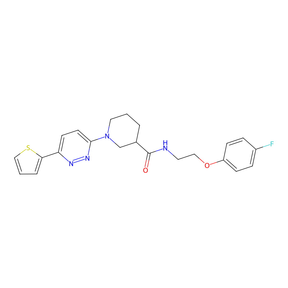 N-(2-(4-fluorophenoxy)ethyl)-1-(6-(thiophen-2-yl)pyridazin-3-yl)piperidine-3-carboxamide molecular structure, CAS 1251559-81-5