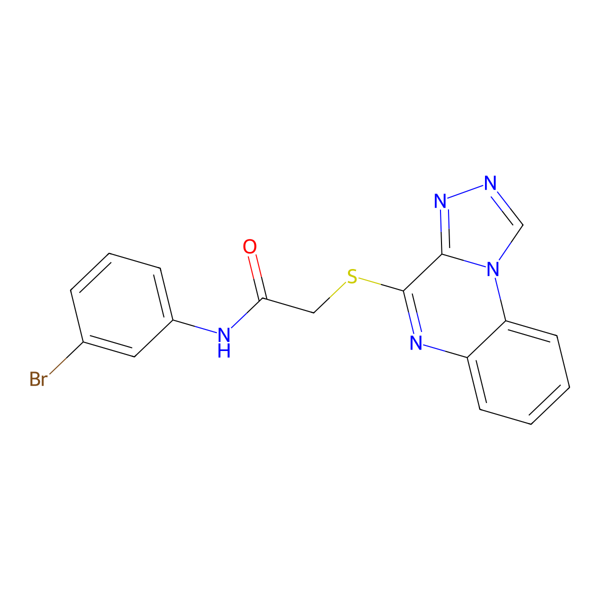 2-([1,2,4]triazolo[4,3-a]quinoxalin-4-ylthio)-N-(3-bromophenyl)acetamide molecular structure, CAS 1251559-91-7