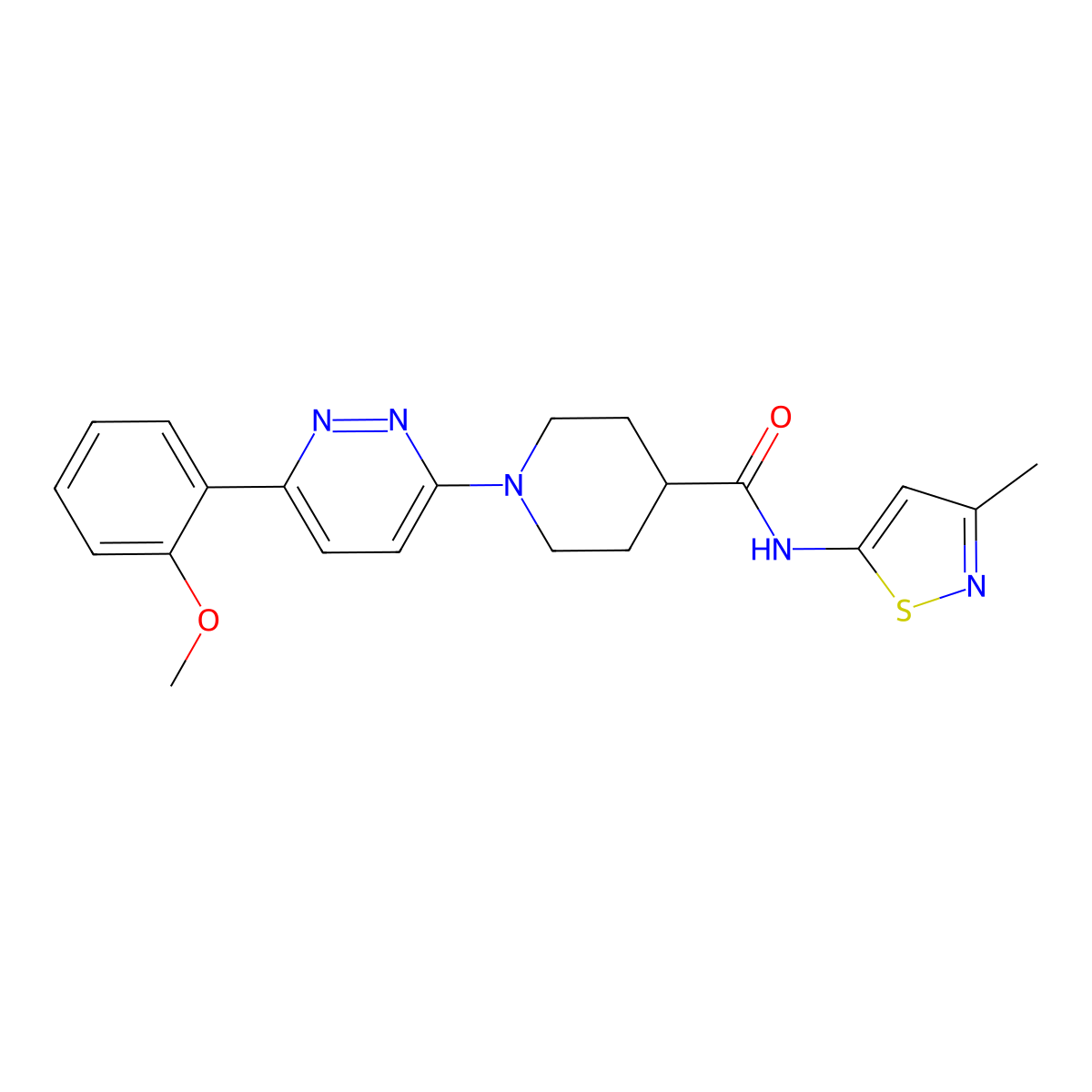 1-[6-(2-methoxyphenyl)pyridazin-3-yl]-N-(3-methyl-1,2-thiazol-5-yl)piperidine-4-carboxamide molecular structure, CAS 1251559-97-3