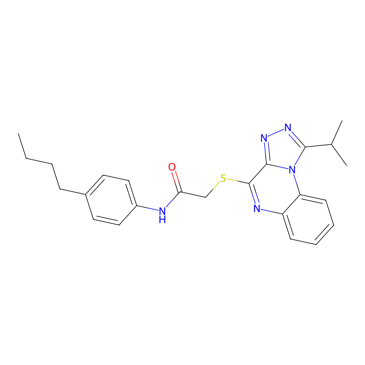 N-(4-butylphenyl)-2-{[1-(propan-2-yl)-[1,2,4]triazolo[4,3-a]quinoxalin-4-yl]sulfanyl}acetamide molecular structure, CAS 1251559-98-4