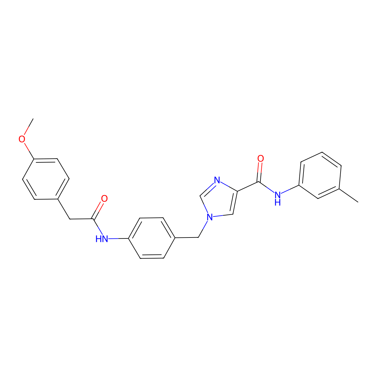 1-(4-(2-(4-methoxyphenyl)acetamido)benzyl)-N-(m-tolyl)-1H-imidazole-4-carboxamide molecular structure, CAS 1251560-01-6