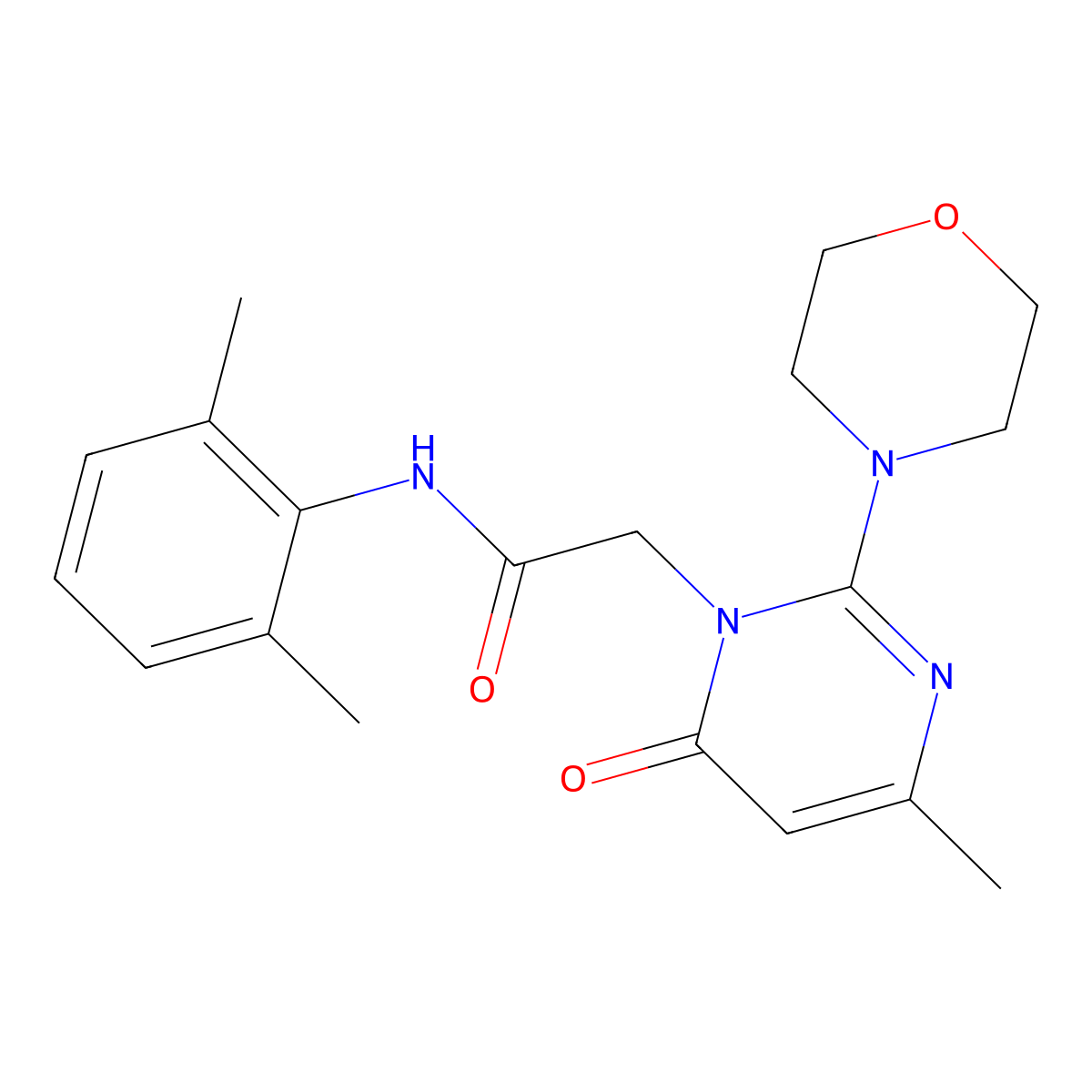 N-(2,6-dimethylphenyl)-2-[4-methyl-2-(morpholin-4-yl)-6-oxo-1,6-dihydropyrimidin-1-yl]acetamide molecular structure, CAS 1251560-09-4