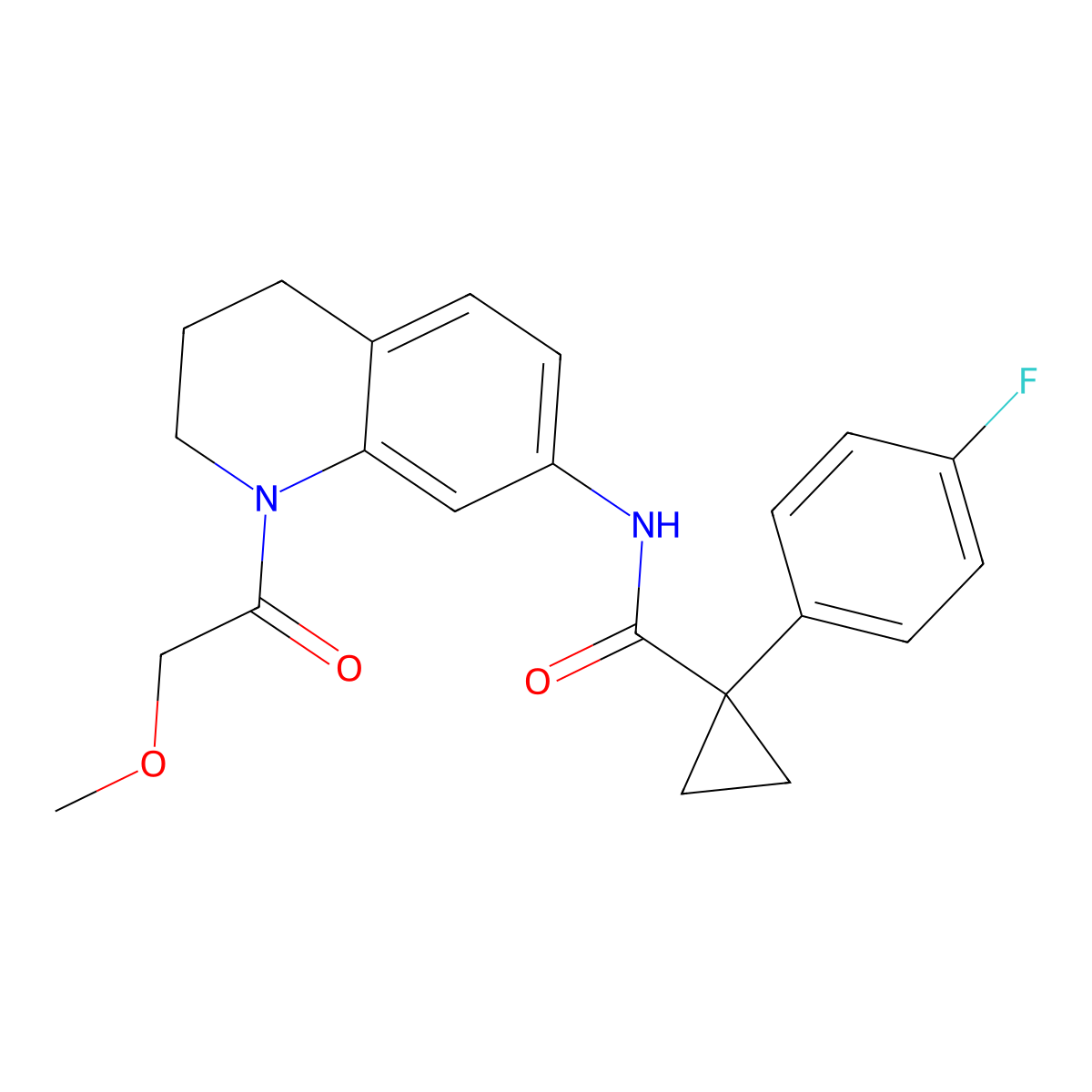 1-(4-fluorophenyl)-N-(1-(2-methoxyacetyl)-1,2,3,4-tetrahydroquinolin-7-yl)cyclopropanecarboxamide molecular structure, CAS 1251560-18-5