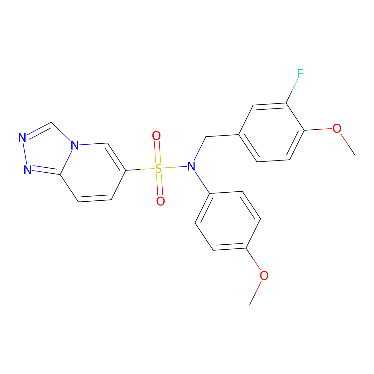 N-[(3-fluoro-4-methoxyphenyl)methyl]-N-(4-methoxyphenyl)-[1,2,4]triazolo[4,3-a]pyridine-6-sulfonamide molecular structure, CAS 1251560-27-6