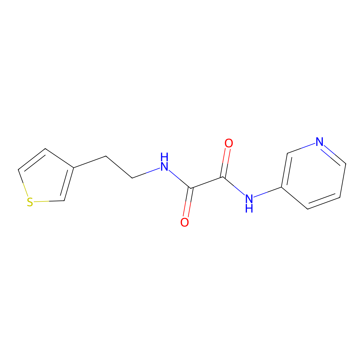 N1-(pyridin-3-yl)-N2-(2-(thiophen-3-yl)ethyl)oxalamide molecular structure, CAS 1251560-52-7
