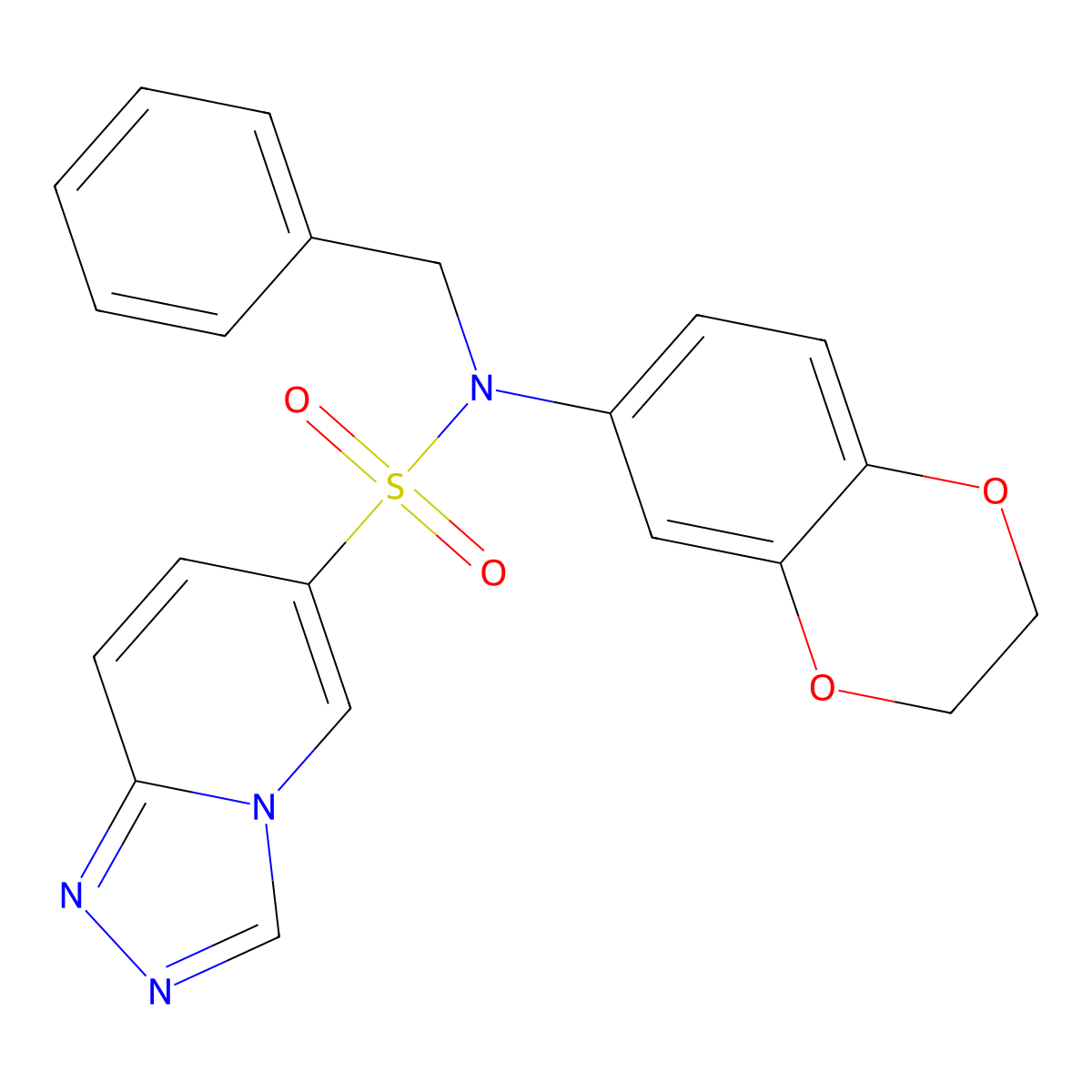 N-benzyl-N-(2,3-dihydro-1,4-benzodioxin-6-yl)-[1,2,4]triazolo[4,3-a]pyridine-6-sulfonamide molecular structure, CAS 1251560-53-8