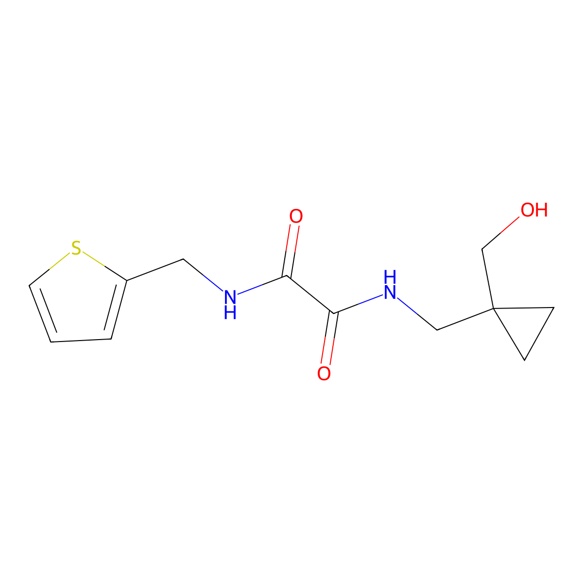 N1-((1-(hydroxymethyl)cyclopropyl)methyl)-N2-(thiophen-2-ylmethyl)oxalamide molecular structure, CAS 1251560-58-3