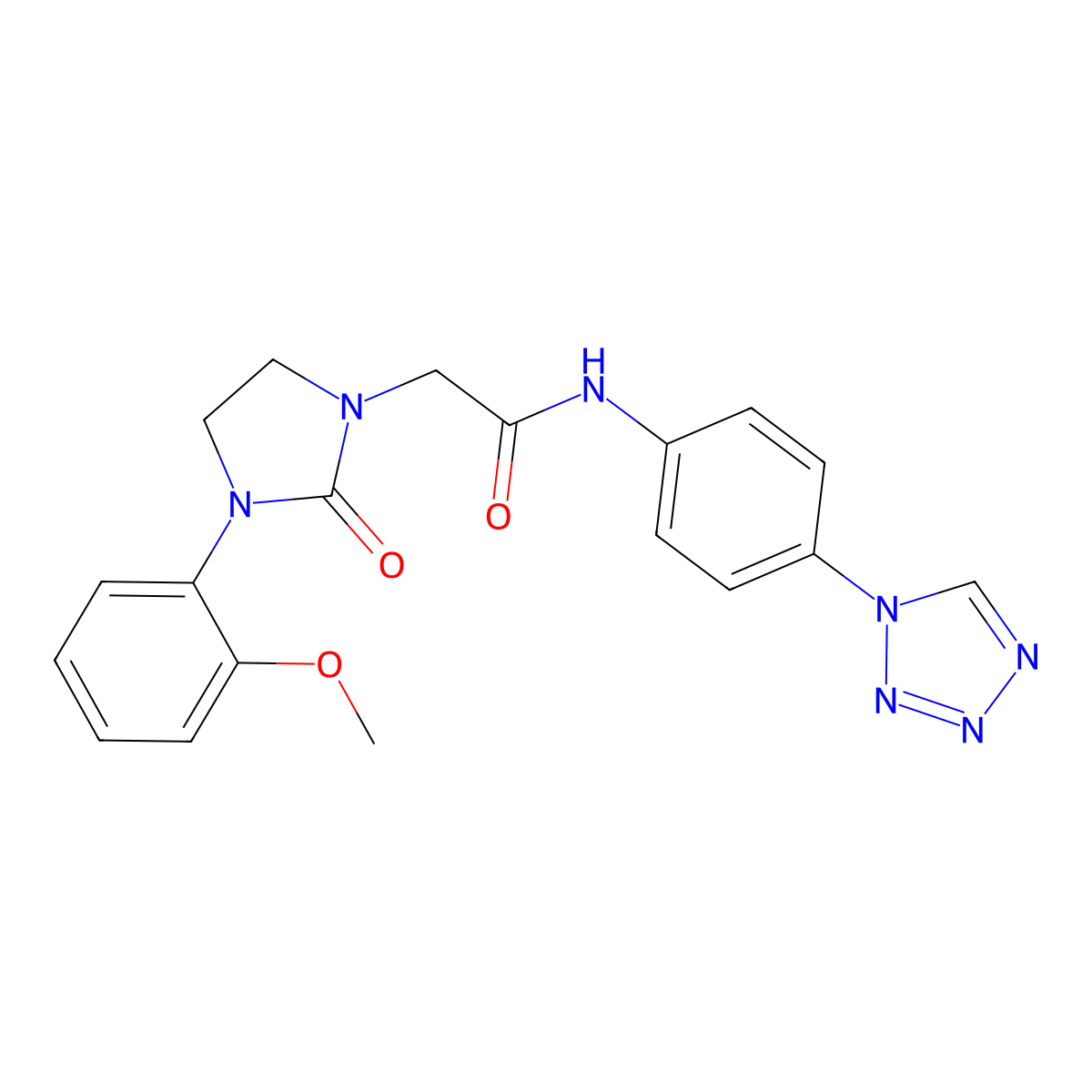 N-(4-(1H-tetrazol-1-yl)phenyl)-2-(3-(2-methoxyphenyl)-2-oxoimidazolidin-1-yl)acetamide molecular structure, CAS 1251560-59-4