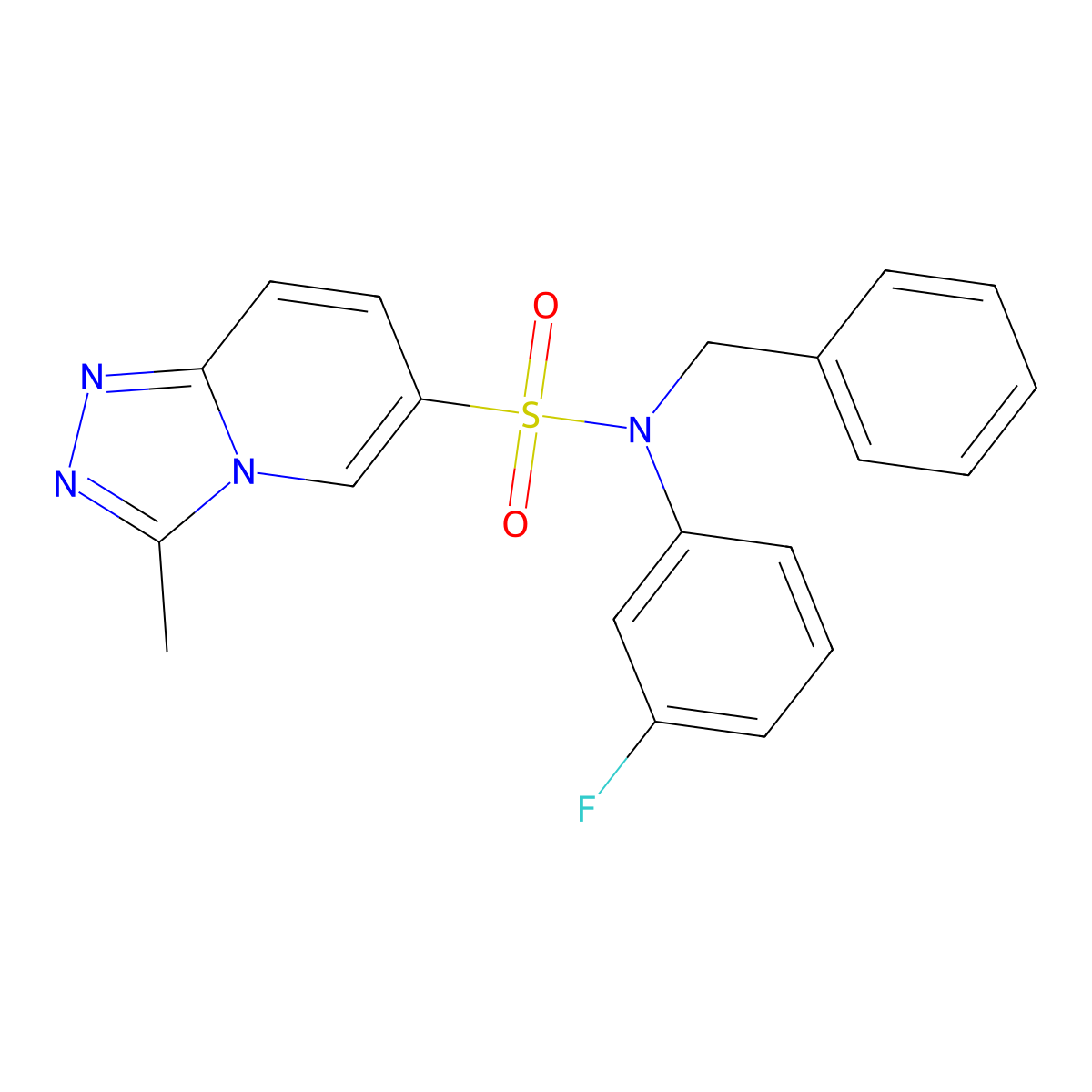 N-benzyl-N-(3-fluorophenyl)-3-methyl-[1,2,4]triazolo[4,3-a]pyridine-6-sulfonamide molecular structure, CAS 1251560-61-8