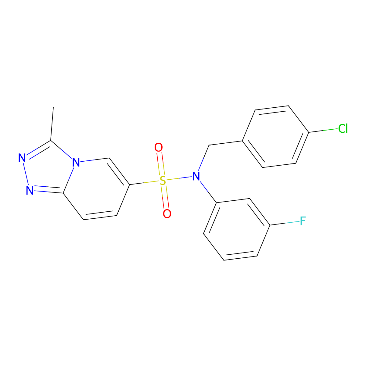 N-[(4-chlorophenyl)methyl]-N-(3-fluorophenyl)-3-methyl-[1,2,4]triazolo[4,3-a]pyridine-6-sulfonamide molecular structure, CAS 1251560-68-5