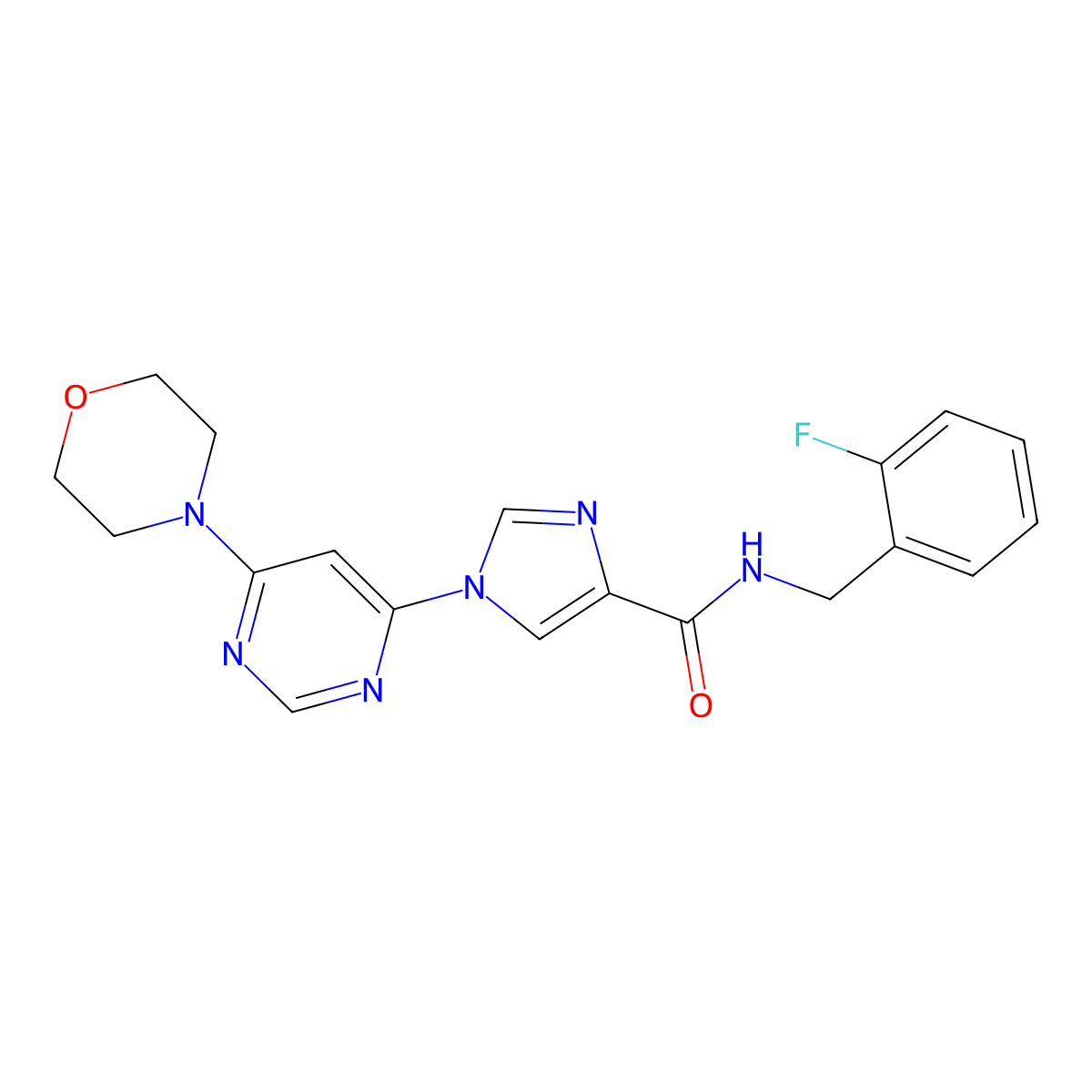 N~4~-(2-fluorobenzyl)-1-(6-morpholino-4-pyrimidinyl)-1H-imidazole-4-carboxamide molecular structure, CAS 1251560-71-0