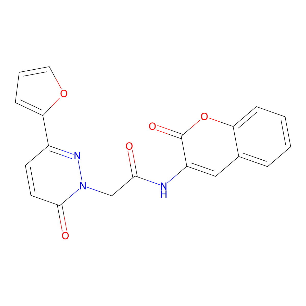 2-(3-(furan-2-yl)-6-oxopyridazin-1(6H)-yl)-N-(2-oxo-2H-chromen-3-yl)acetamide molecular structure, CAS 1251560-72-1