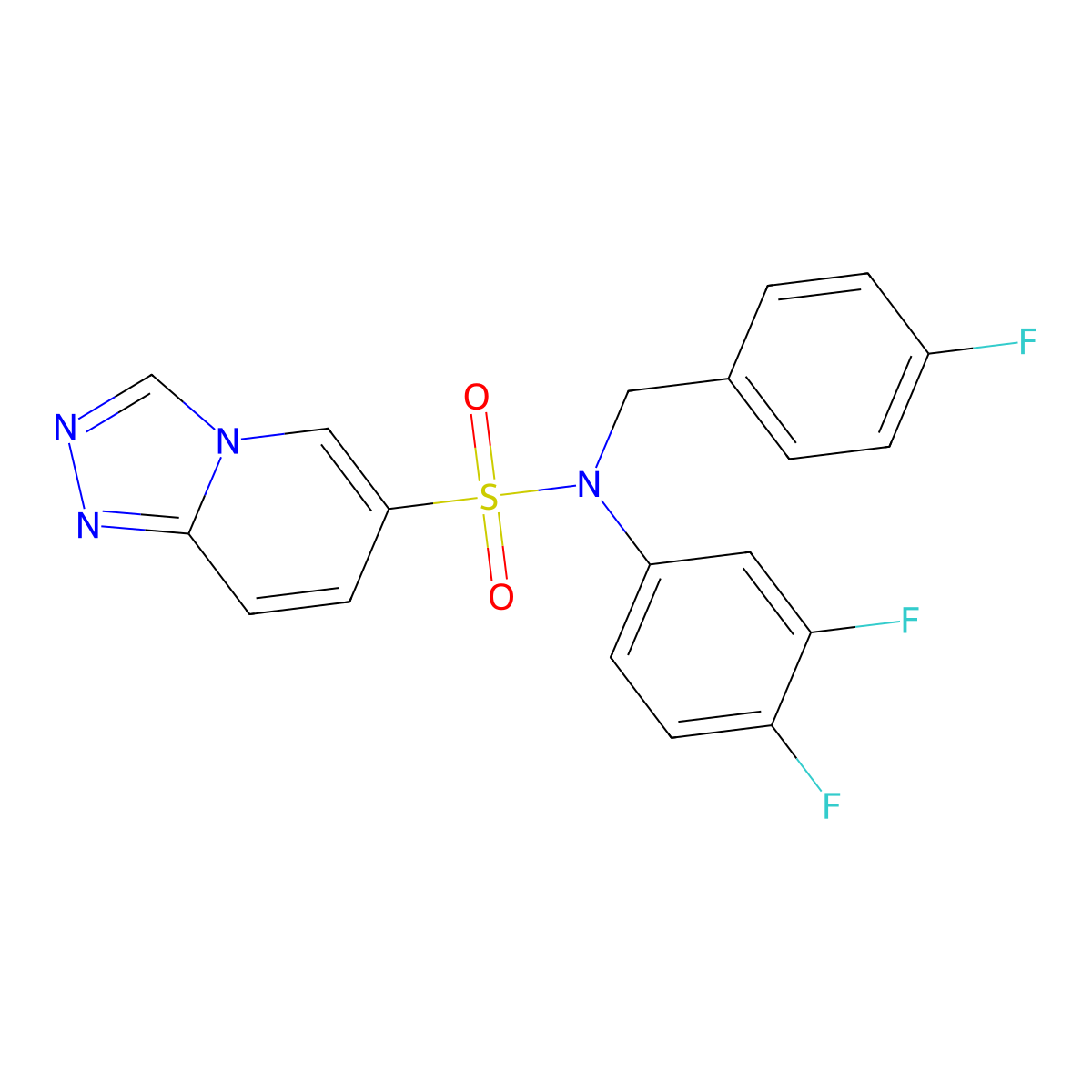 N-(3,4-difluorophenyl)-N-[(4-fluorophenyl)methyl]-[1,2,4]triazolo[4,3-a]pyridine-6-sulfonamide molecular structure, CAS 1251560-73-2