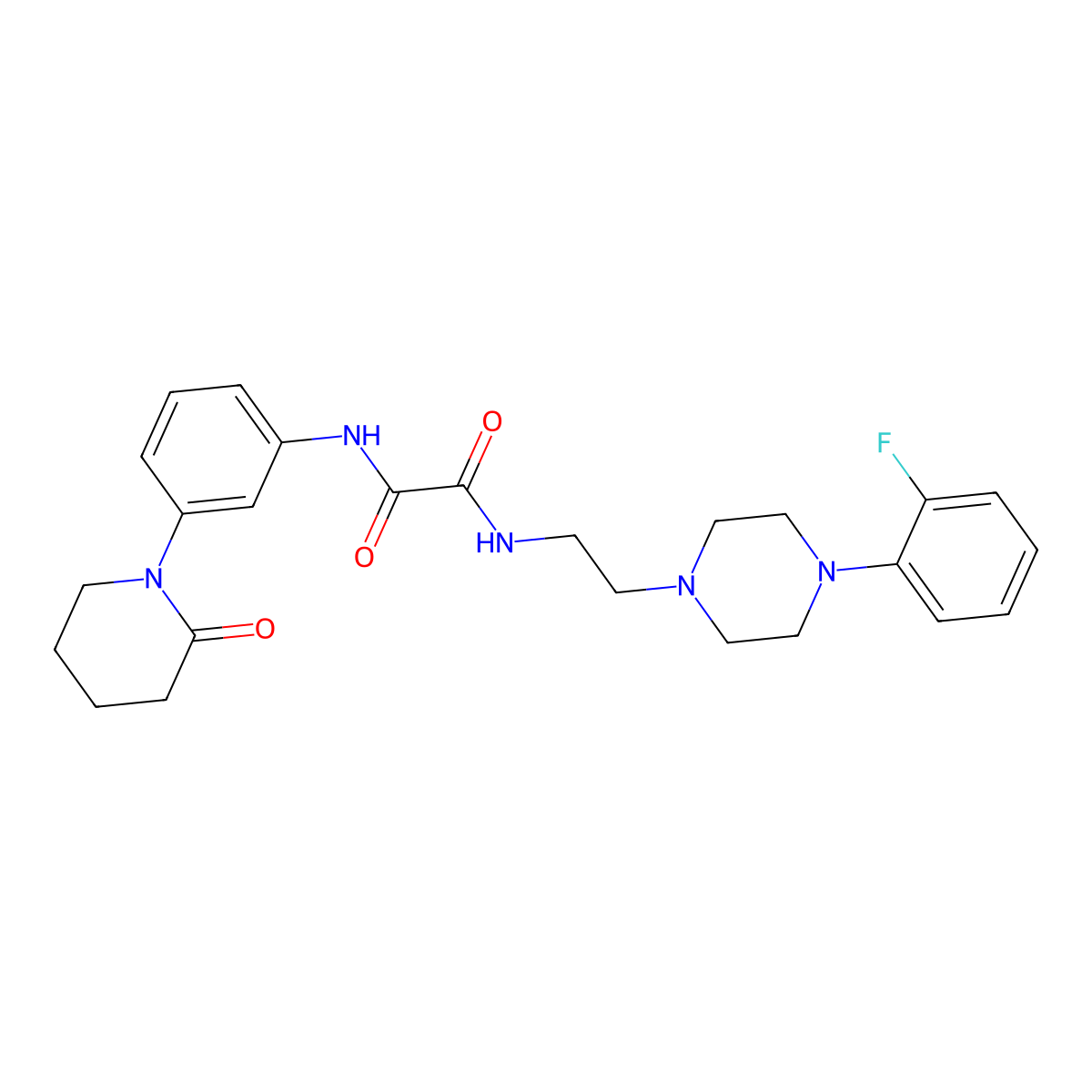 N1-(2-(4-(2-fluorophenyl)piperazin-1-yl)ethyl)-N2-(3-(2-oxopiperidin-1-yl)phenyl)oxalamide molecular structure, CAS 1251560-76-5