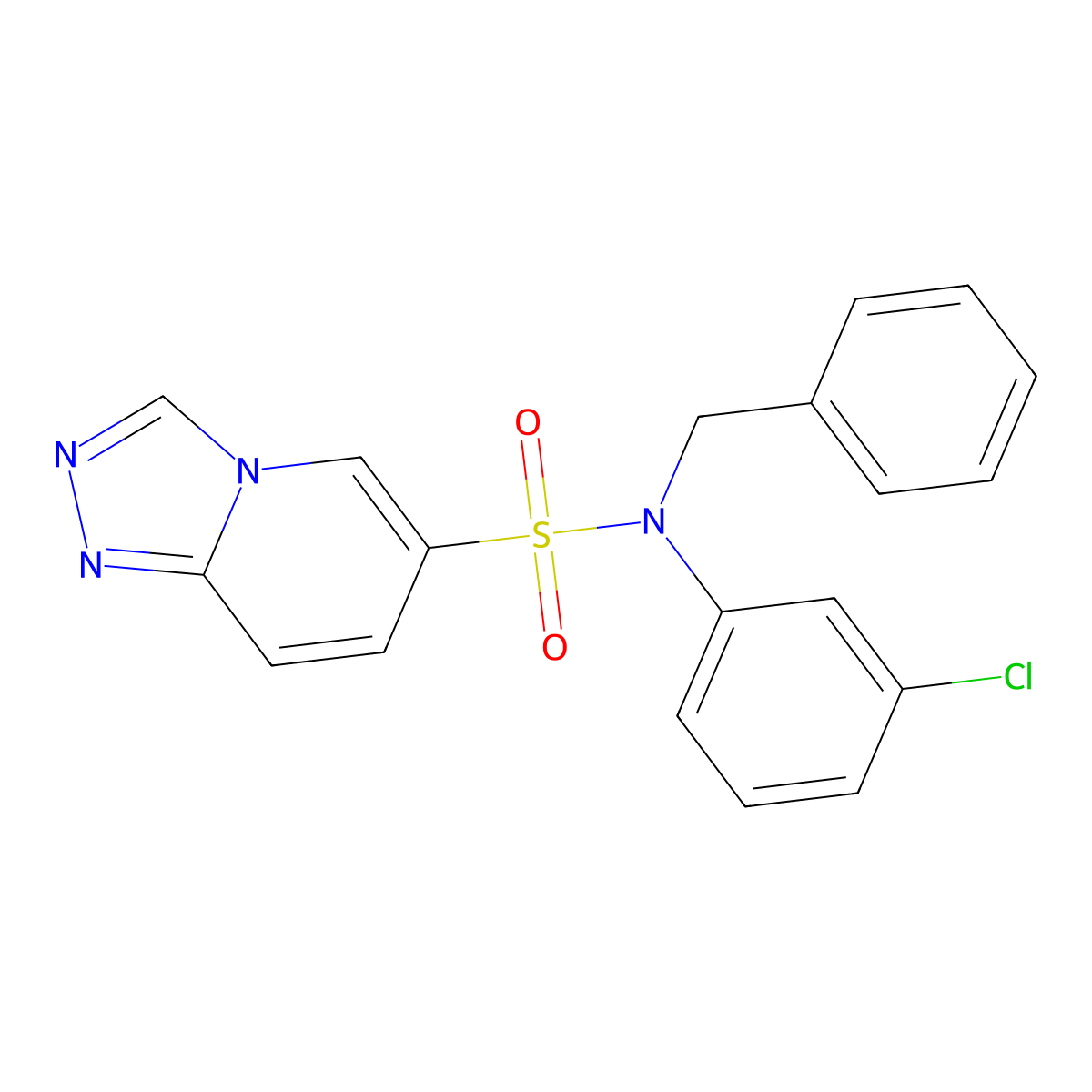 N-benzyl-N-(3-chlorophenyl)-[1,2,4]triazolo[4,3-a]pyridine-6-sulfonamide molecular structure, CAS 1251560-83-4