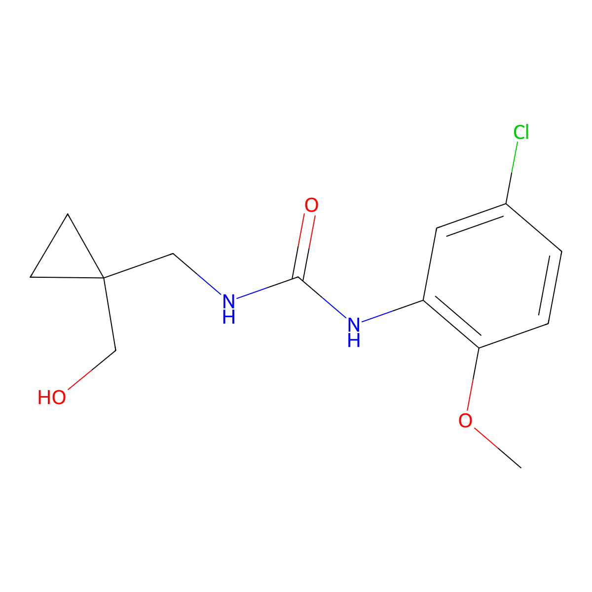 1-(5-Chloro-2-methoxyphenyl)-3-((1-(hydroxymethyl)cyclopropyl)methyl)urea molecular structure, CAS 1251560-88-9