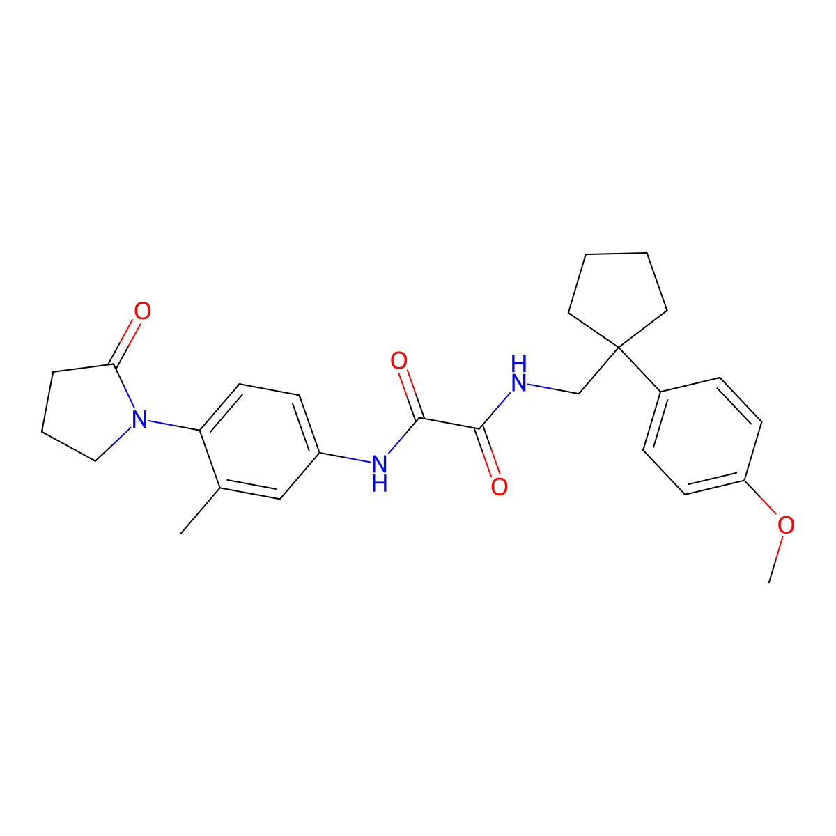N-{[1-(4-methoxyphenyl)cyclopentyl]methyl}-N'-[3-methyl-4-(2-oxopyrrolidin-1-yl)phenyl]ethanediamide molecular structure, CAS 1251560-91-4