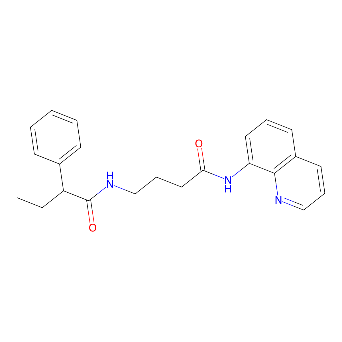 N-(4-oxo-4-(quinolin-8-ylamino)butyl)-2-phenylbutanamide molecular structure, CAS 1251561-03-1