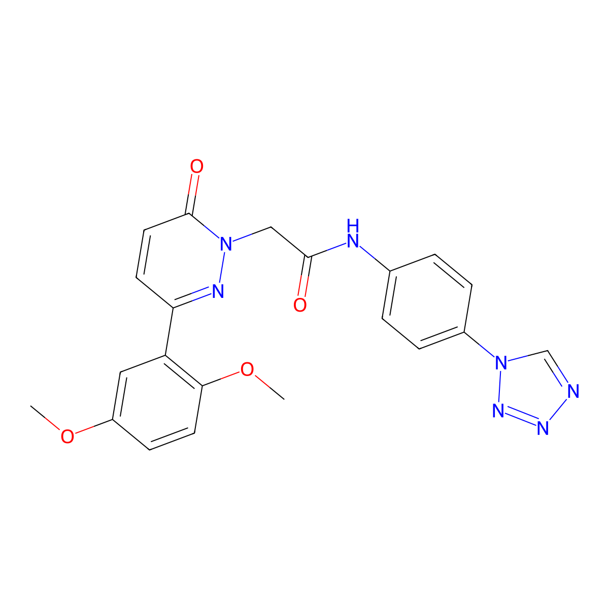 N-(4-(1H-tetrazol-1-yl)phenyl)-2-(3-(2,5-dimethoxyphenyl)-6-oxopyridazin-1(6H)-yl)acetamide molecular structure, CAS 1251561-09-7