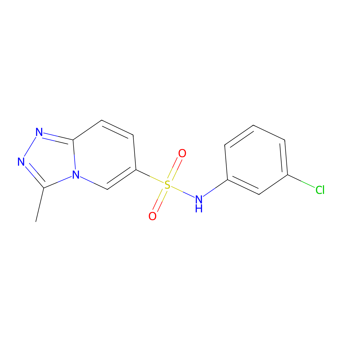 N-(3-chlorophenyl)-3-methyl-[1,2,4]triazolo[4,3-a]pyridine-6-sulfonamide molecular structure, CAS 1251561-11-1
