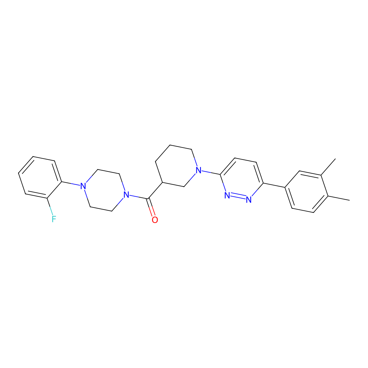 (1-(6-(3,4-Dimethylphenyl)pyridazin-3-yl)piperidin-3-yl)(4-(2-fluorophenyl)piperazin-1-yl)methanone molecular structure, CAS 1251561-13-3