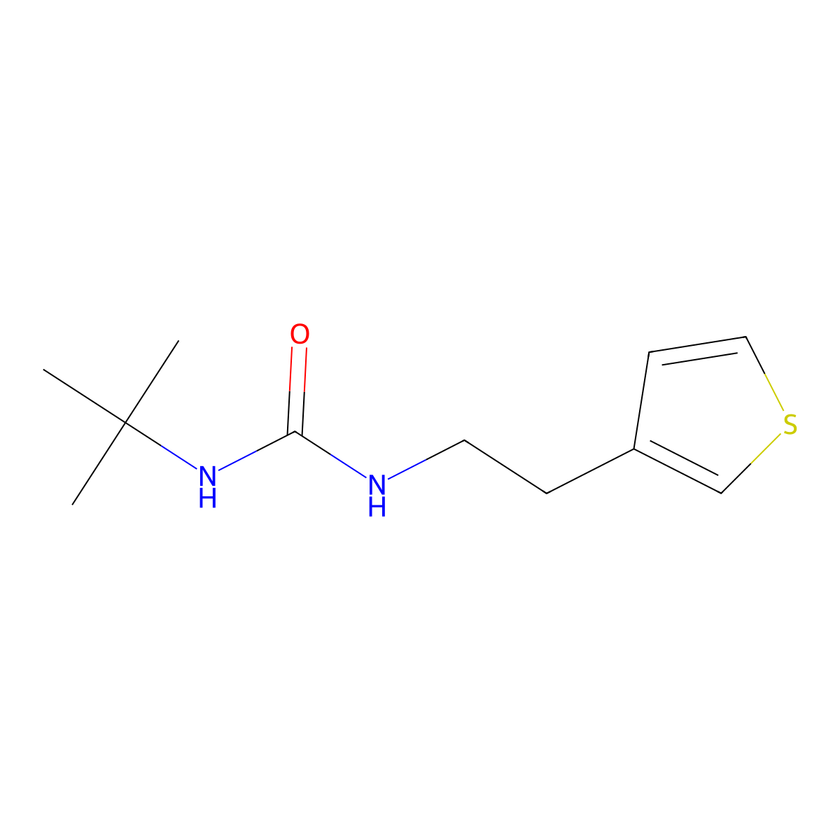 1-(Tert-butyl)-3-(2-(thiophen-3-yl)ethyl)urea molecular structure, CAS 1251561-17-7