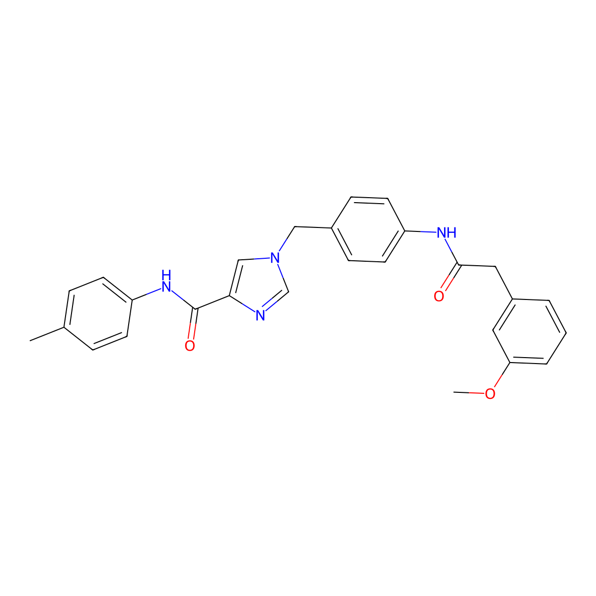 1-(4-(2-(3-methoxyphenyl)acetamido)benzyl)-N-(p-tolyl)-1H-imidazole-4-carboxamide molecular structure, CAS 1251561-19-9
