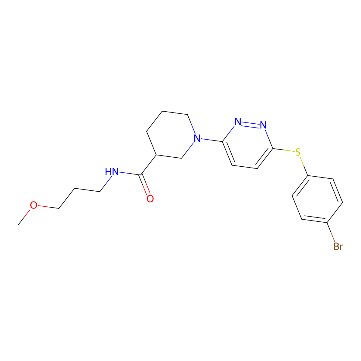 1-(6-((4-bromophenyl)thio)pyridazin-3-yl)-N-(3-methoxypropyl)piperidine-3-carboxamide molecular structure, CAS 1251561-20-2