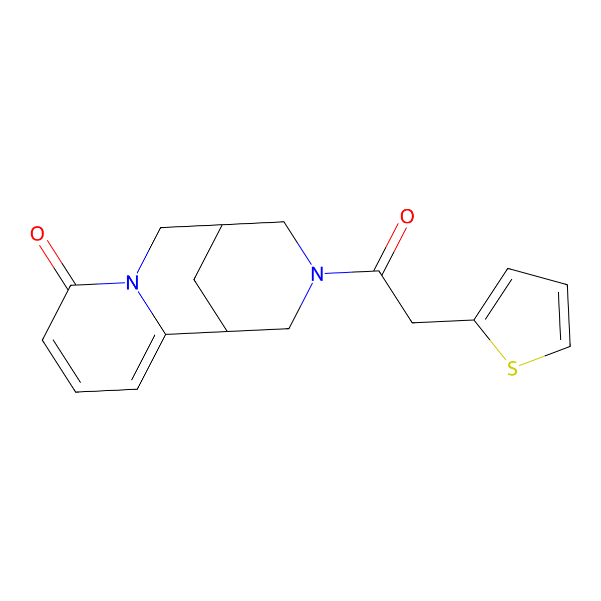 3-(2-(thiophen-2-yl)acetyl)-3,4,5,6-tetrahydro-1H-1,5-methanopyrido[1,2-a][1,5]diazocin-8(2H)-one molecular structure, CAS 1251561-24-6